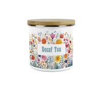 Purely Home Flower Meadow Decaf Tea Storage Canister - Bright Floral Kitchen Décor - Large 1.2L Enamel Hot Drinks/food Storage Container