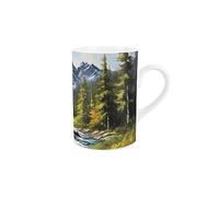 Purely Home Flowing River Landscape Mug - Forest Scenery Mountains - Tea Coffee Ceramic Mug Gift/Present