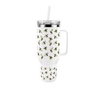 Purely Home Flying Bees - 40Oz Stainless Steel Extra-Large Travel Cup With Straw And Lid