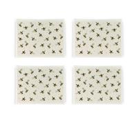 Purely Home Flying Bees Placemat Set - Home & Kitchen Décor Bumblebee Gift - Set Of Four (4) Fabric Table Placemats