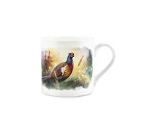 Purely Home Flying Pheasant Mug - Rural Wildlife Countryside Game Birds Gifts - White Bone China Coffee/Tea Hot Drinks Cup Present