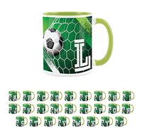 Purely Home Football Alphabet Letter L Mug - Light Green Coffee Tea Present Personalised Football Initial Gift