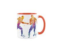Purely Home Football Themed Abstract Paint Effect - Orange Mug Coffee/tea Gift For Sports Lovers
