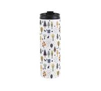 Purely Home Forest Print Travel Mug - Outdoor Adventures & Trees - Reusable Stainless Steel Vacuum-Sealed Double-Walled Hot/cold Drinks Flask