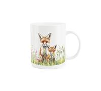 Purely Home Fox & Cub Mug - Countryside Farm Animals Gift/Present - Tea/Coffee Hot Drinks Bone China Cup Drinkware