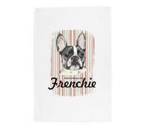 Purely Home Frenchie Tea Towel - Novelty Dog Themed Gift Kitchen Linen/dish Cloth