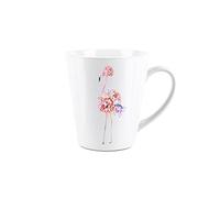 Purely Home Funky Flamingos Small Latte Mug - Ceramic White Tea/Coffee Present Gift