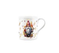 Purely Home Garden Gnome Mug - Looking for Leaves Small Fine Bone China White Mug Coffee/Tea Present Gift