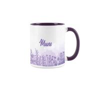 Purely Home Garden Meadow Mum Mug - Tea/coffee Personalised Purple Gift/present