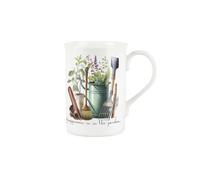 Purely Home Gardening Mug - Happiness Is In The Garden - Bone China Mug Coffee/tea Present Gift For Gardeners