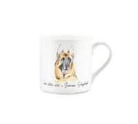 Purely Home German Shepherd Mug - Lifes Better With A German Shepherd Bone China White Mug - Tea/coffee Gift For Dog Lovers