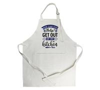 Purely Home Get Out Of My Kitchen Apron - Funny Kitchen Help Gifts For Chefs - Adjustable Neck/waist Ties Cooking & Baking Apron