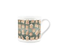Purely Home Gingerbread Cookies Mug - Festive Christmas Baking Gifts Green Bone China Tea/Coffee Cup