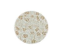 Purely Home Gold Oak Leaves & Berries Textured Glass Round Trivet - Small Kitchen Chopping Board