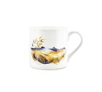 Purely Home Golden Landscapes Mountains Design Mug - Fine Bone China White Mug Coffee/Tea Gift