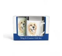 Purely Home Golden Retriever Mug & Coaster Gift Set - Lifes Better With A Golden Retriever - Mug And Glass Coaster - Present For Dog Lovers