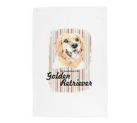 Purely Home Golden Retriever Tea Towel - Novelty Dog Themed Gift Kitchen Linen/dish Cloth