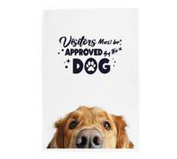 Purely Home Golden Retriever Tea Towel - Panama Cotton Novelty Kitchen Gift For Dog Lovers