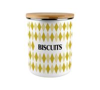 Purely Home Golden Yellow Argyle Print Extra Large Biscuit Tin