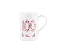 Purely Home Gran Pink Floral Ages Mug - 100th Birthday Gifts for Her - Granny Bone China Coffee/Tea Mug