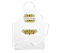 Purely Home Grandads Apron - Sunflowers Kitchen Cooking & Baking Apron - Adjustable Ties/pocket Gift For Grandad