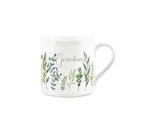 Purely Home Grandma Ferns & Greenery Mug - Garden Themed Gift for Grandmothers Bone China Mug - Tea/Coffee Hot Drinks Cup Present