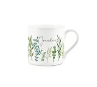 Purely Home Grandma Ferns & Greenery Mug - Garden Themed Gift For Grandmothers Bone China Mug - Tea/coffee Hot Drinks Cup Present
