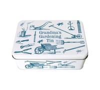 Purely Home Grandmas Gardening Tin - Rectangular Metal Vintage Garden Tool/seed Storage Box Gifts For Mothers Day
