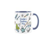 Purely Home Grandpas Gardening Mug - Gardening White & Blue Coffee/Tea Gift for Gardeners 11oz