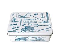 Purely Home Grandpas Gardening Tin - Rectangular Metal Vintage Garden Tool/seed Storage Box Gifts For Fathers Day