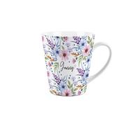 Purely Home Granny Gift Mug - Blue And Purple Floral Design Small Latte Mug - Ceramic Tea/coffee Cup Presents For Her