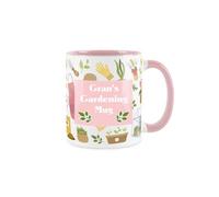 Purely Home Grans Gardening Mug - Gardening White & Pink Coffee/tea Gift 11Oz