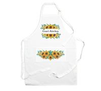 Purely Home Grans Kitchen Apron - Sunflower Cooking & Baking Gift For Gran