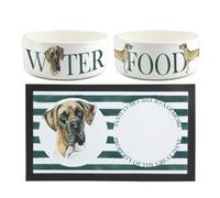 Purely Home Great Dane Pet Mat, Food & Water Bowl Set