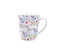 Purely Home Great Gran Gift Mug - Blue And Purple Floral Design Small Latte Mug - Ceramic Tea/coffee Cup Presents For Her