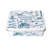 Purely Home Great Grannys Gardening Tin - Rectangular Metal Vintage Garden Tool/seed Storage Box Gifts For Mothers Day