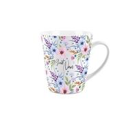 Purely Home Great Nan Gift Mug - Blue And Purple Floral Design Small Latte Mug - Ceramic Tea/coffee Cup Presents For Her