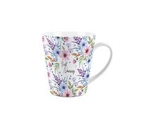 Purely Home Great Nanny Gift Mug - Blue And Purple Floral Design Small Latte Mug - Ceramic Tea/coffee Cup Presents For Her