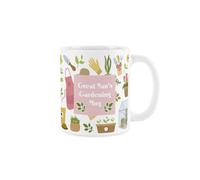 Purely Home Great Nans Garden Mug - Pink Tulip Flowers Gardening Gift - Tea/coffee White Drinks Cup Present