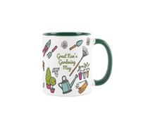 Purely Home Great Nans Gardening Mug - Gardening Accessories & Tools Presents - White & Dark Green Coffee/tea Gift For Gardeners 11Oz