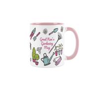 Purely Home Great Nans Gardening Mug - Gardening Accessories & Tools Presents - White & Pink Coffee/tea Gift For Gardeners 11Oz