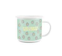 Purely Home Green Daisies Enamel Mug - Flower Pattern White Novelty Durable Hot Drinks Outdoor Cup For Travel Picnics Home Hiking
