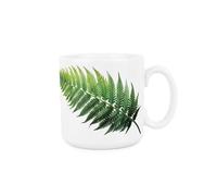 Purely Home Green Ferns Mug - Gifts for Plant & Nature Lovers - White Tea/Coffee Ceramic Drinks Cup Present
