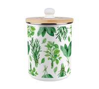 Purely Home Green Herbs Compost Caddy - Metal 2L Decorative Kitchen Compost Caddy