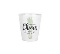 Purely Home Green Label Herbs Chives Plant Pot - Small Ceramic Plant Pot Gift