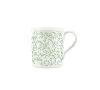 Purely Home Green Leaves And Foliage Fern Design - Bone China Mug White Coffee/tea Present Gift