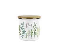 Purely Home Green Leaves Decaf Storage Canister - Vibrant Foliage Kitchen Decor Gift - Metal/enamel Hot Drinks Storage Container