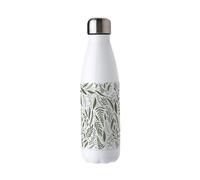 Purely Home Green Leaves Metal Water Bottle - Double Walled 500ml Drinks Bottle Gift