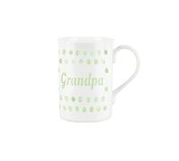 Purely Home Green Polka Dots Spots Grandpa Mug - Fine Bone China Gift/Present Mug for Grandpa