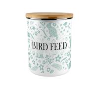 Purely Home Green Rabbits Bird Feed Storage Canister - Wildlife & Nature 2.7L Extra-Large Enamel Container Gifts for Bird Lovers